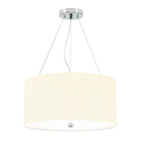 Pearce 18" Pendant with Polished Chrome Ceiling Pan Polished Chrome, Ivory Shade