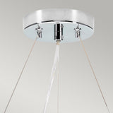 Pearce 18" Pendant with Polished Chrome Ceiling Pan Polished Chrome, Ivory Shade