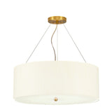 Pearce 22" Pendant with Aged Brass Ceiling Pan Aged Brass, Ivory Shade