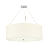 Pearce 22" Pendant with Polished Chrome Ceiling Pan Polished Chrome, Ivory Shade