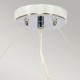 Pearce 22" Pendant with Polished Chrome Ceiling Pan Polished Chrome, Ivory Shade