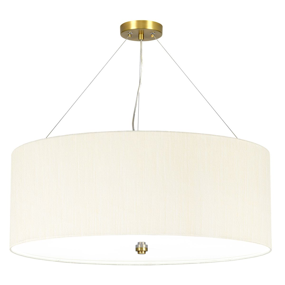 Pearce 26" Pendant with Aged Brass Ceiling Pan Aged Brass, Ivory Shade