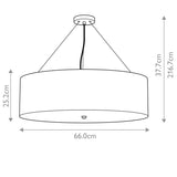 Pearce 26" Pendant with Aged Brass Ceiling Pan Aged Brass, Ivory Shade