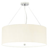 Pearce 26" Pendant with Polished Chrome Ceiling Pan Polished Chrome, Ivory Shade