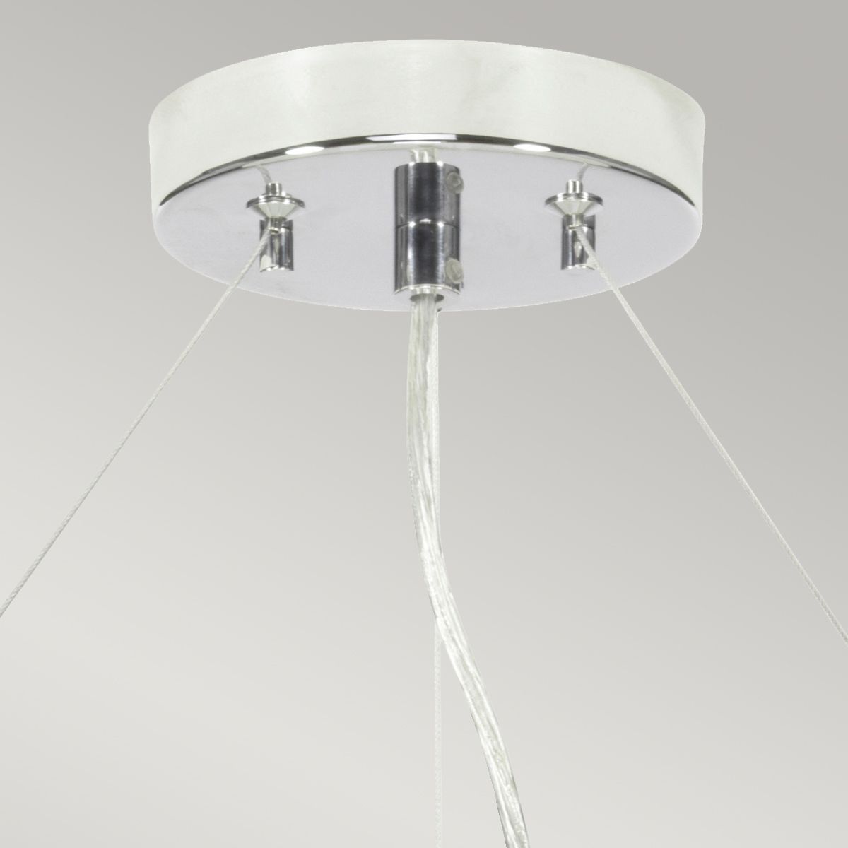 Pearce 26" Pendant with Polished Chrome Ceiling Pan Polished Chrome, Ivory Shade