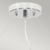 Pearce 26" Pendant with Polished Chrome Ceiling Pan Polished Chrome, Ivory Shade