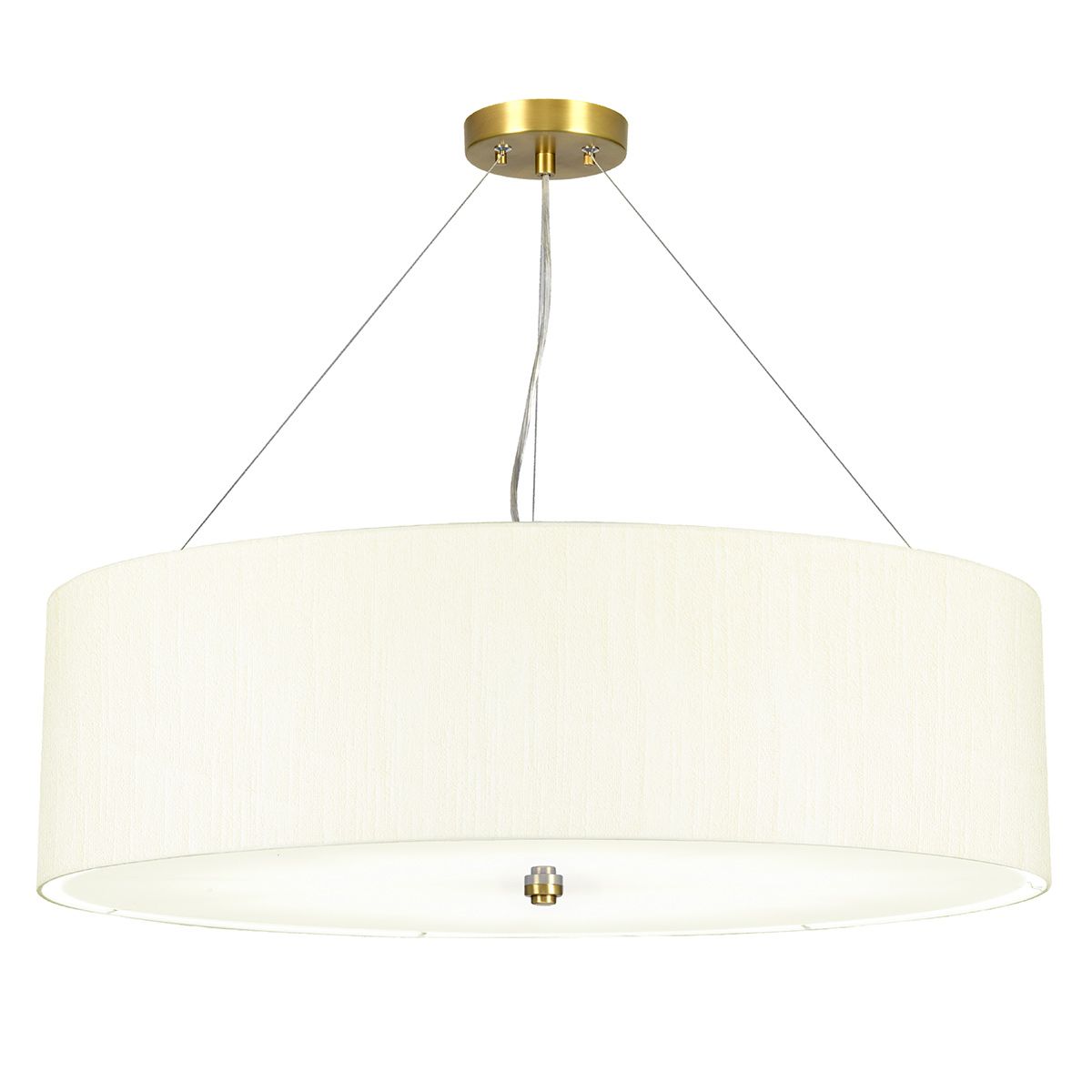 Pearce 30" Pendant with Aged Brass Ceiling Pan Aged Brass, Ivory Shade