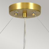 Pearce 30" Pendant with Aged Brass Ceiling Pan Aged Brass, Ivory Shade