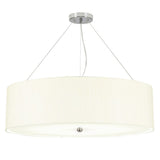 Pearce 30" Pendant with Polished Chrome Ceiling Pan Polished Chrome, Ivory Shade