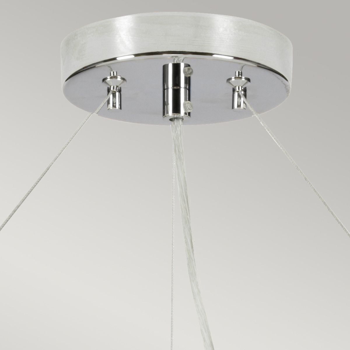 Pearce 30" Pendant with Polished Chrome Ceiling Pan Polished Chrome, Ivory Shade