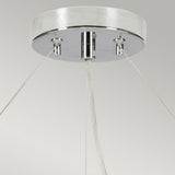 Pearce 30" Pendant with Polished Chrome Ceiling Pan Polished Chrome, Ivory Shade