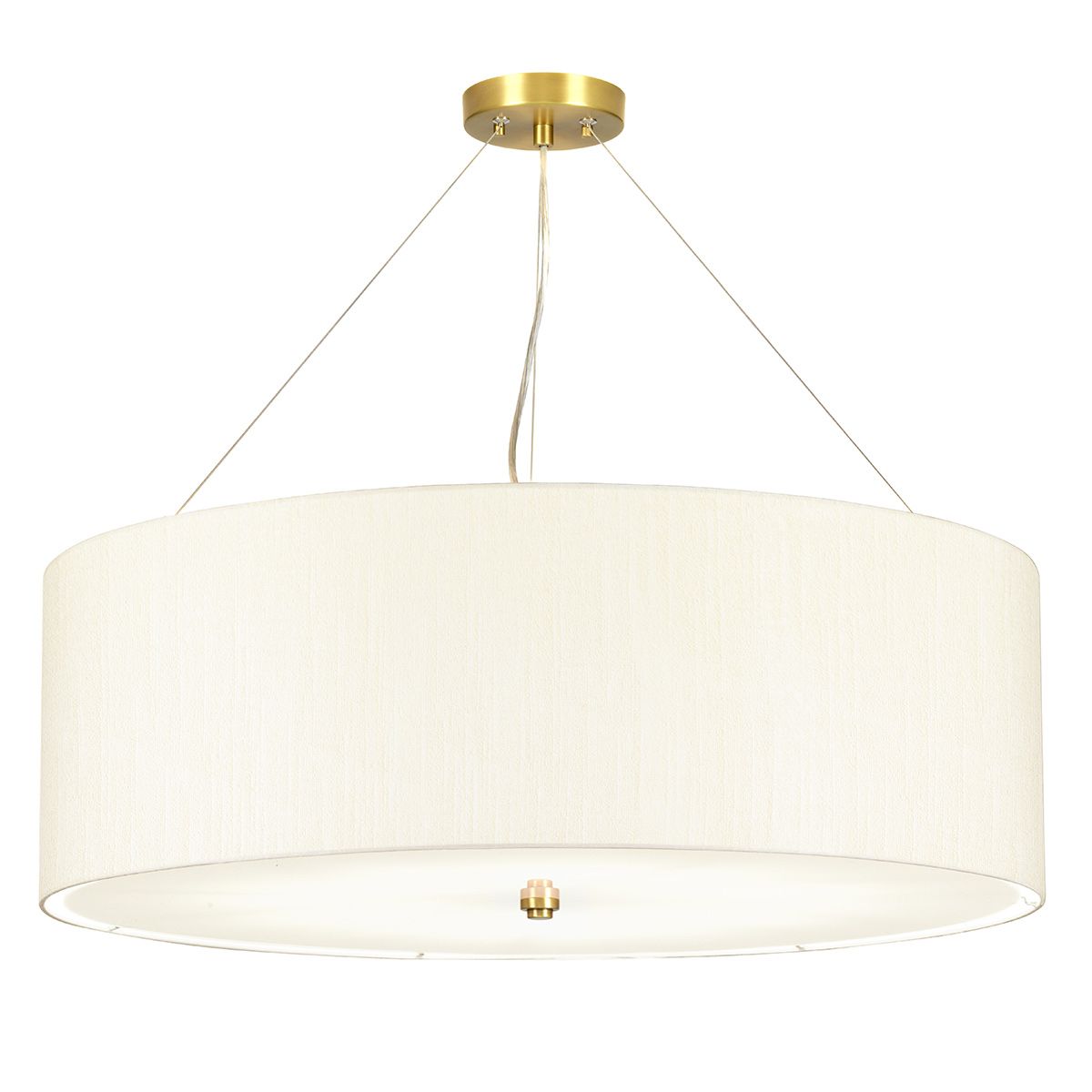 Pearce 34" Pendant with Aged Brass Ceiling Pan Aged Brass, Ivory Shade