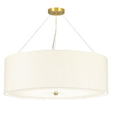 Pearce 34" Pendant with Aged Brass Ceiling Pan Aged Brass, Ivory Shade