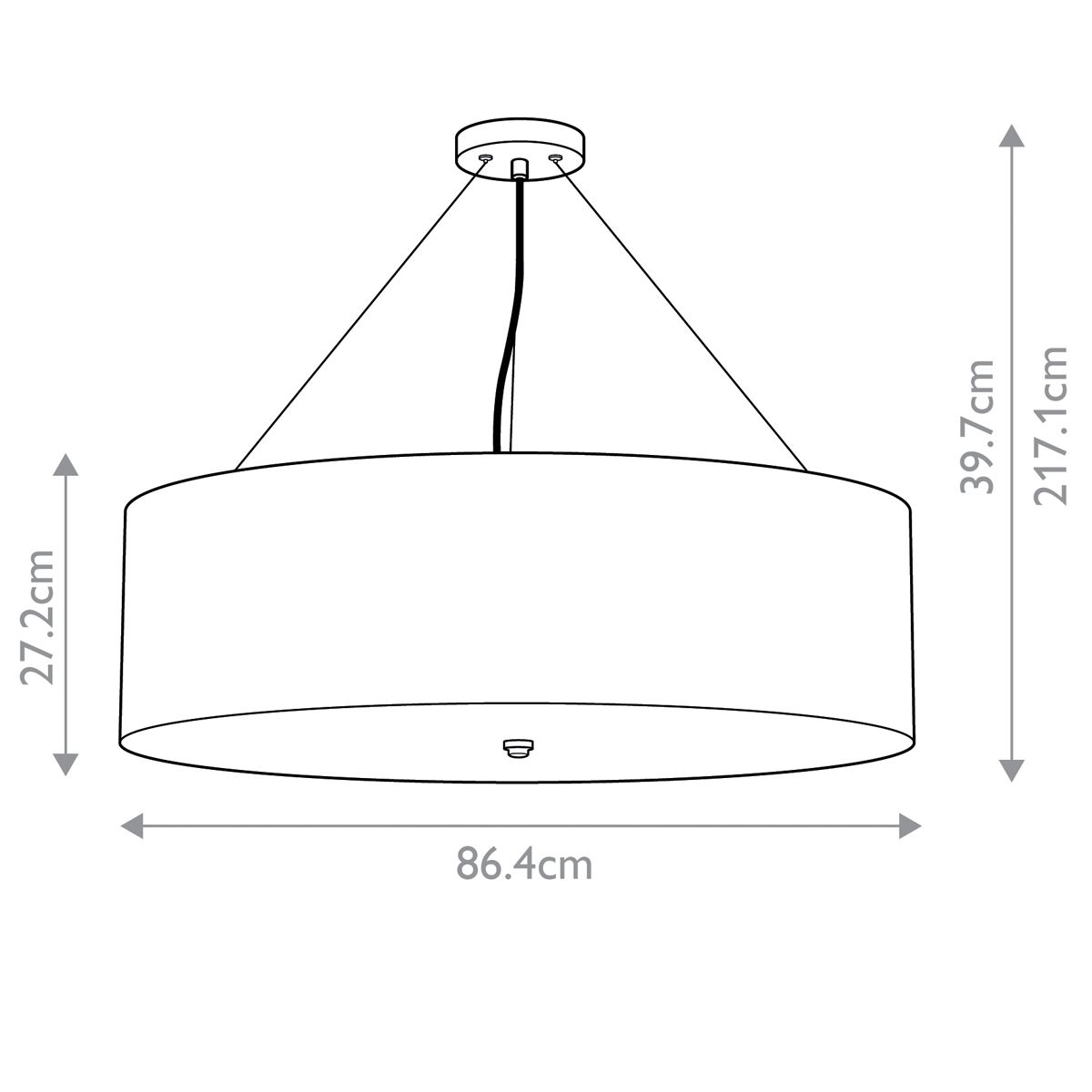 Pearce 34" Pendant with Aged Brass Ceiling Pan Aged Brass, Ivory Shade