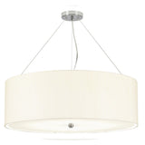 Pearce 34" Pendant with Polished Chrome Ceiling Pan Polished Chrome, Ivory Shade
