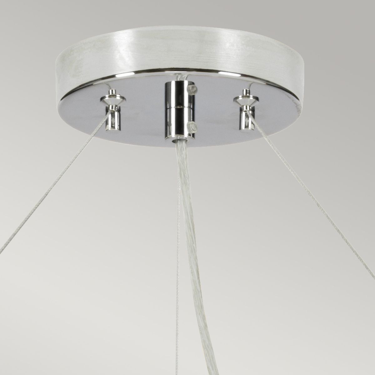 Pearce 34" Pendant with Polished Chrome Ceiling Pan Polished Chrome, Ivory Shade