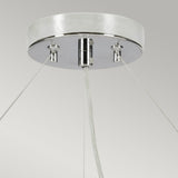 Pearce 34" Pendant with Polished Chrome Ceiling Pan Polished Chrome, Ivory Shade