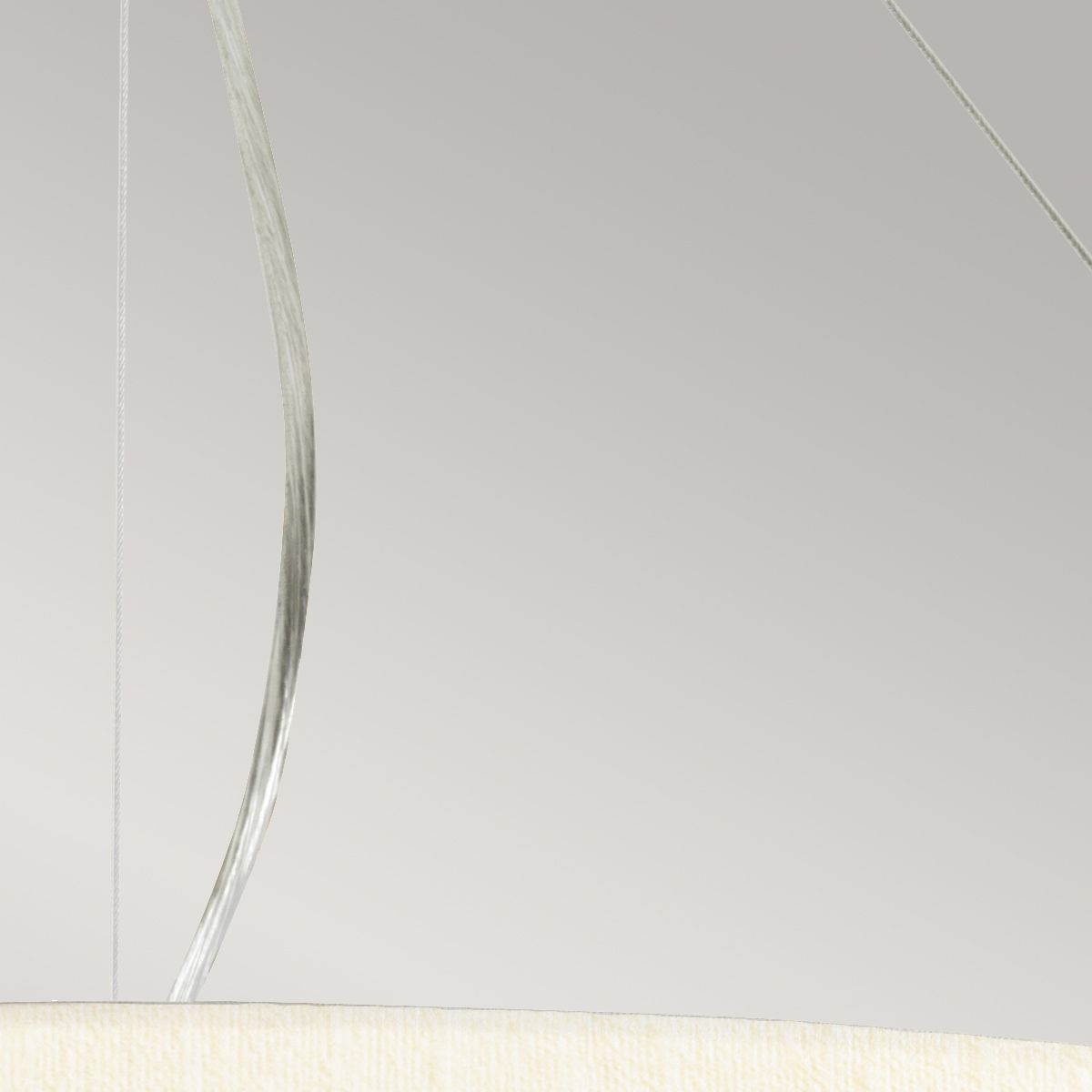 Pearce 34" Pendant with Polished Chrome Ceiling Pan Polished Chrome, Ivory Shade