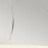 Pearce 34" Pendant with Polished Chrome Ceiling Pan Polished Chrome, Ivory Shade