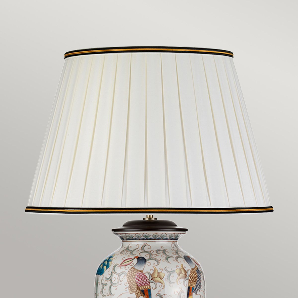 Ping 1 Light Table Lamp Cream with coloured birds
