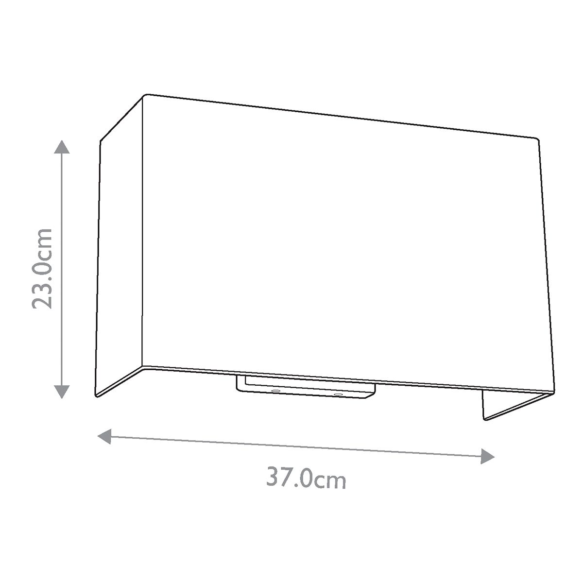 Riley Large Rectangular Wall Light with Polished Chrome Back Plate Polished Chrome