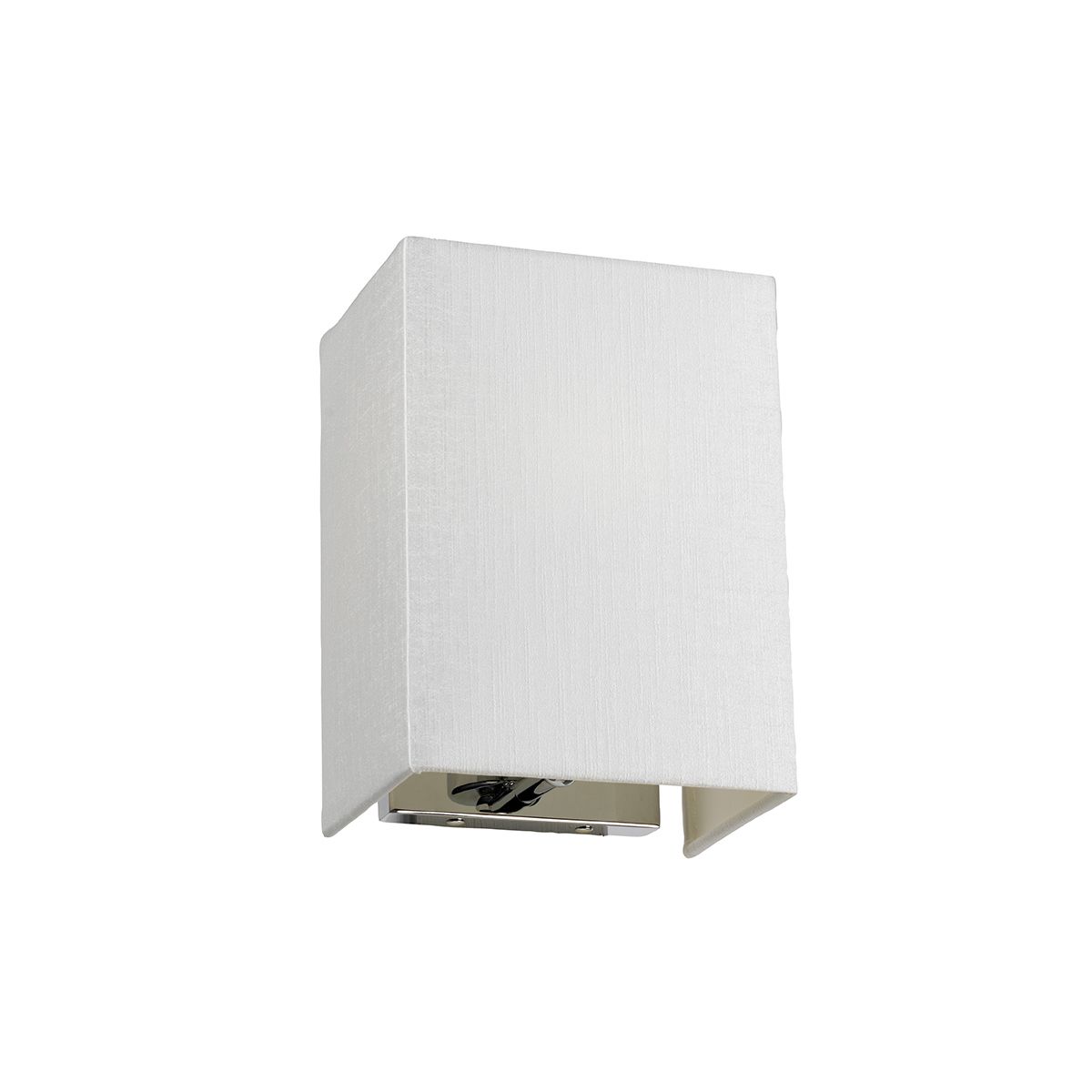 Riley Small Rectangular Wall Light with Polished Chrome Back Plate Polished Chrome
