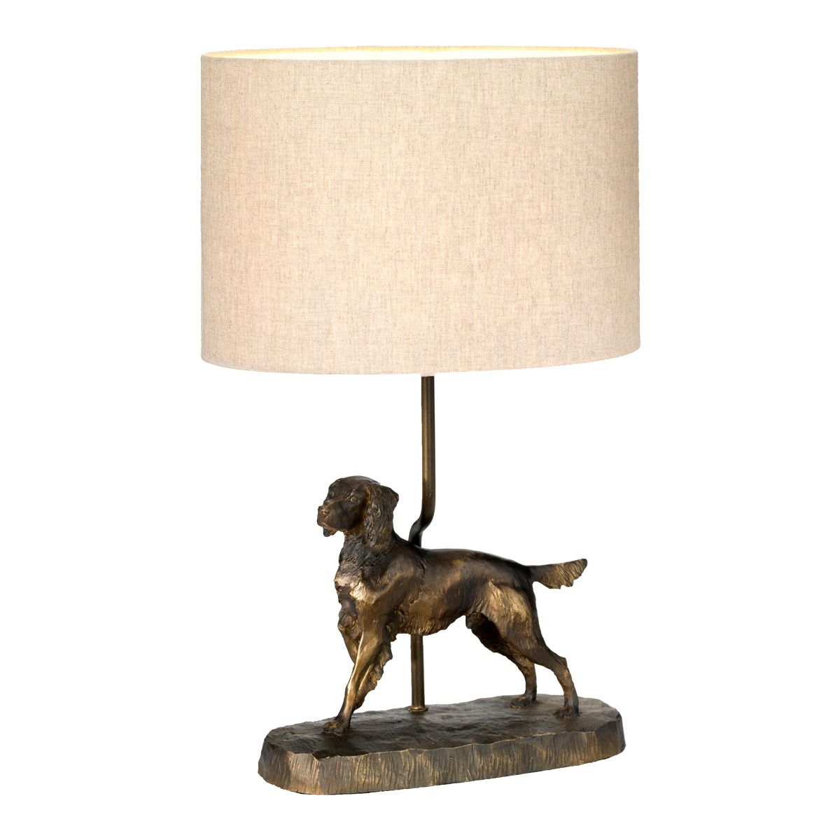 Rufus 1 Light Table lamp with Oval Shade Bronze Patina