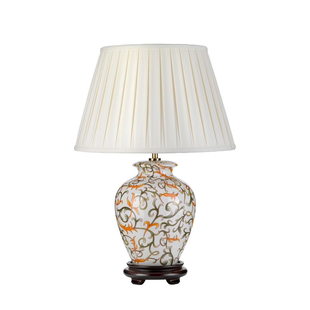 Soling 1 Light Table Lamp Cream with Orange and Green