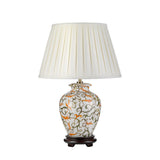 Soling 1 Light Table Lamp Cream with Orange and Green