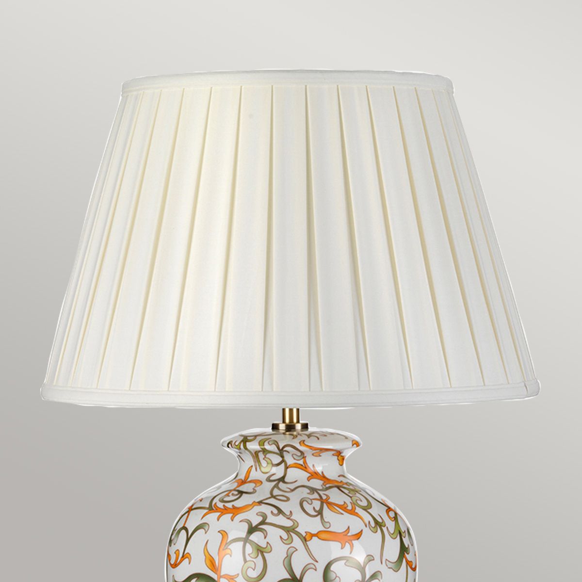 Soling 1 Light Table Lamp Cream with Orange and Green