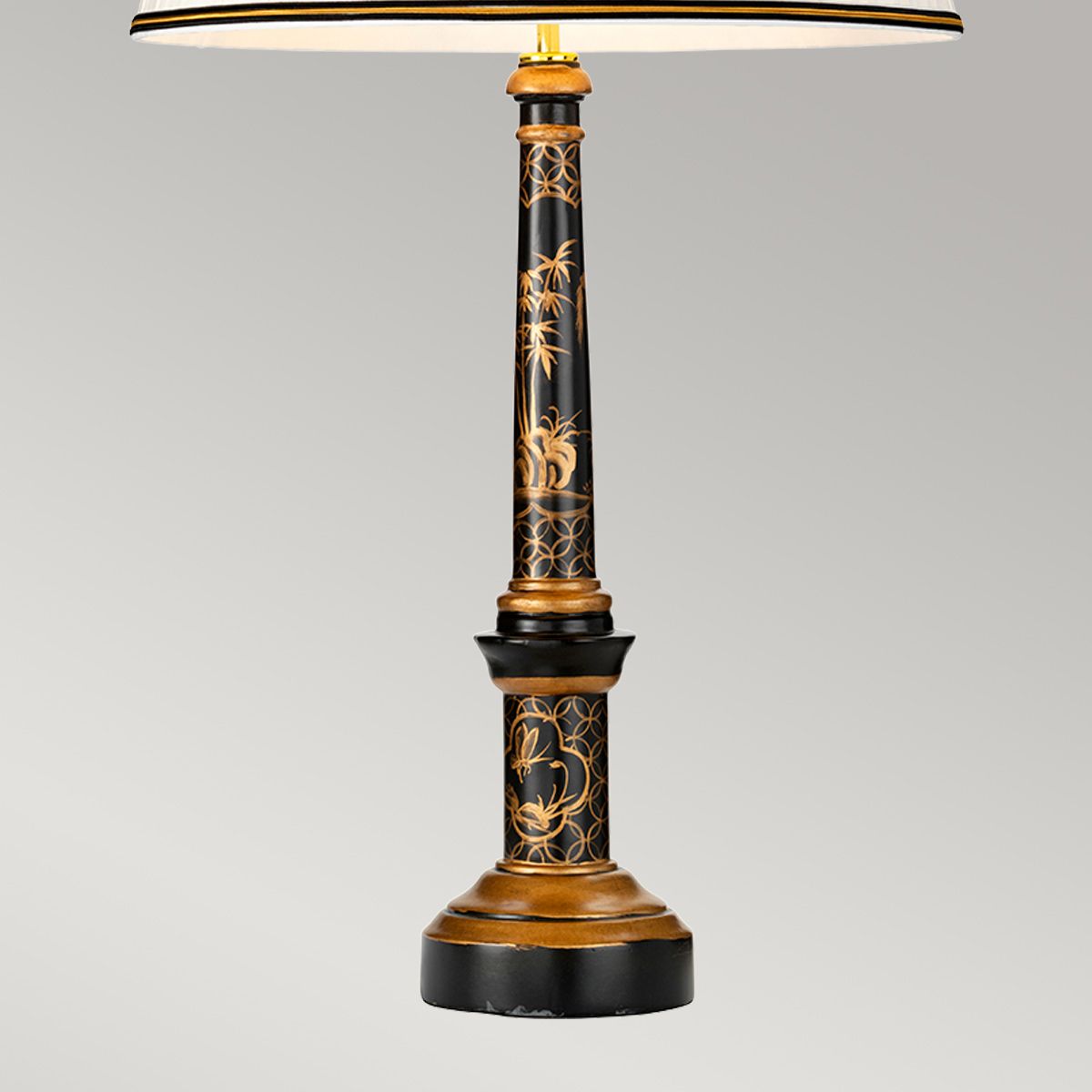 Strasbourg 1 Light Table Lamp with Tall Empire Shade Black and Gold