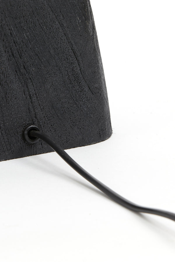 Kardan Wood Lamp Base in Matte Black - 16x10x21 cm