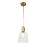 Aged Brass Vintage Pendant Light - Single Bulb Fixture