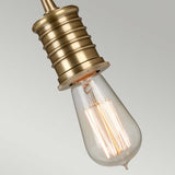 Aged Brass Vintage Pendant Light - Single Bulb Fixture