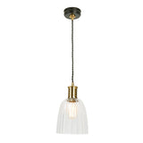 Vintage Black and Polished Brass Pendant Lamp Holder