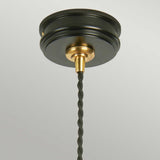 Vintage Black and Polished Brass Pendant Lamp Holder