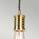 Vintage Black and Polished Brass Pendant Lamp Holder