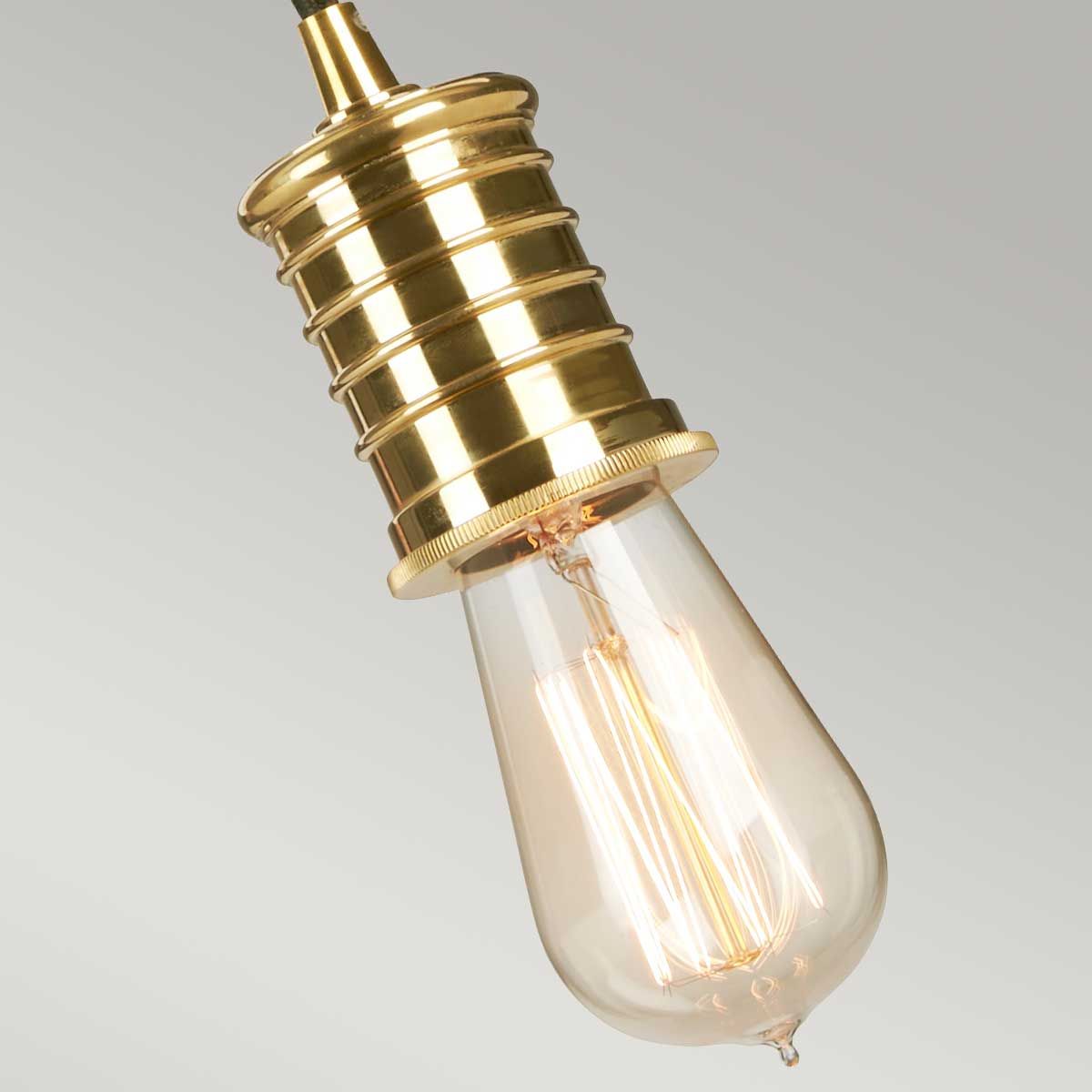 Vintage Black and Polished Brass Pendant Lamp Holder