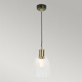 Vintage Black and Polished Brass Pendant Lamp Holder