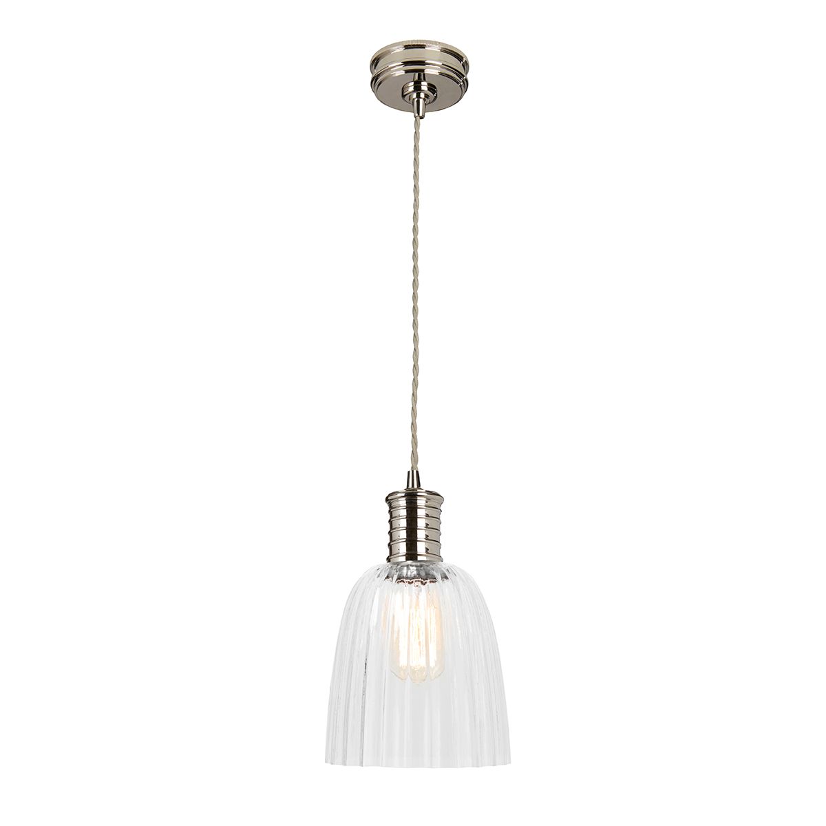 Vintage Style Polished Nickel Pendant Lamp Holder