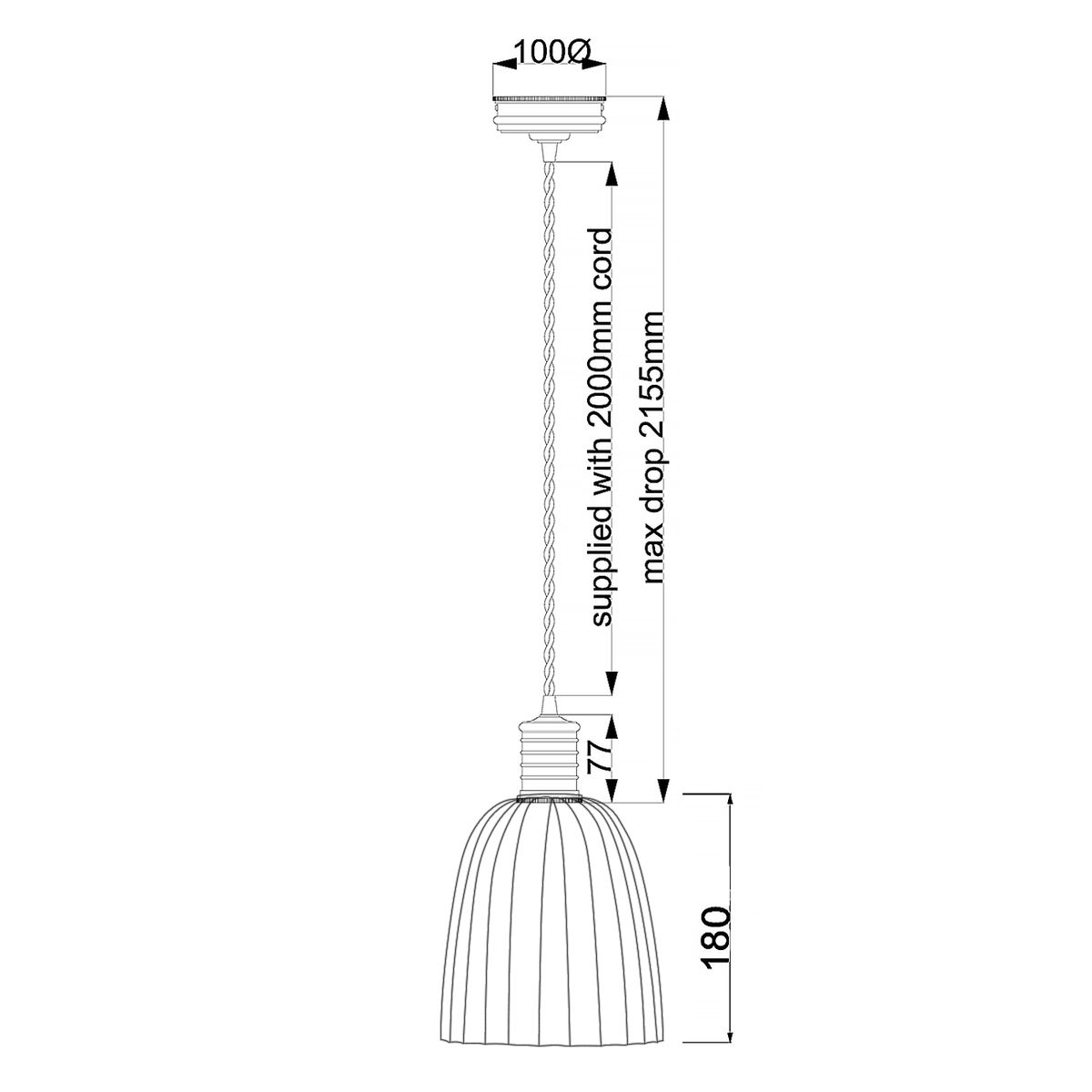 Vintage Style Polished Nickel Pendant Lamp Holder