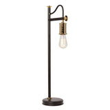 Sophisticated Vintage Douille Table Lamp in Black and Polished Brass