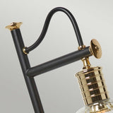 Sophisticated Vintage Douille Table Lamp in Black and Polished Brass