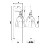 Douille Vintage-Style Polished Nickel Table Lamp