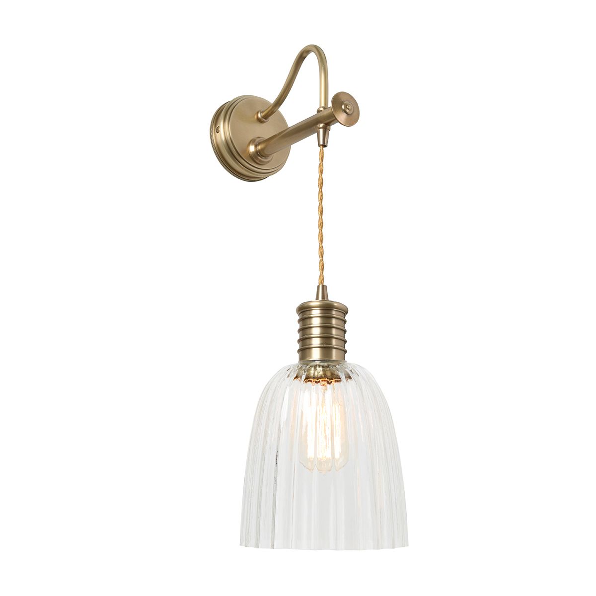 Aged Brass Douille Vintage Wall Light Fixture
