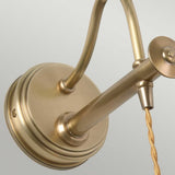 Aged Brass Douille Vintage Wall Light Fixture