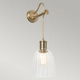 Aged Brass Douille Vintage Wall Light Fixture