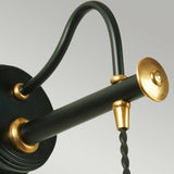 Douille Vintage-Style Wall Light in Black and Polished Brass Finish