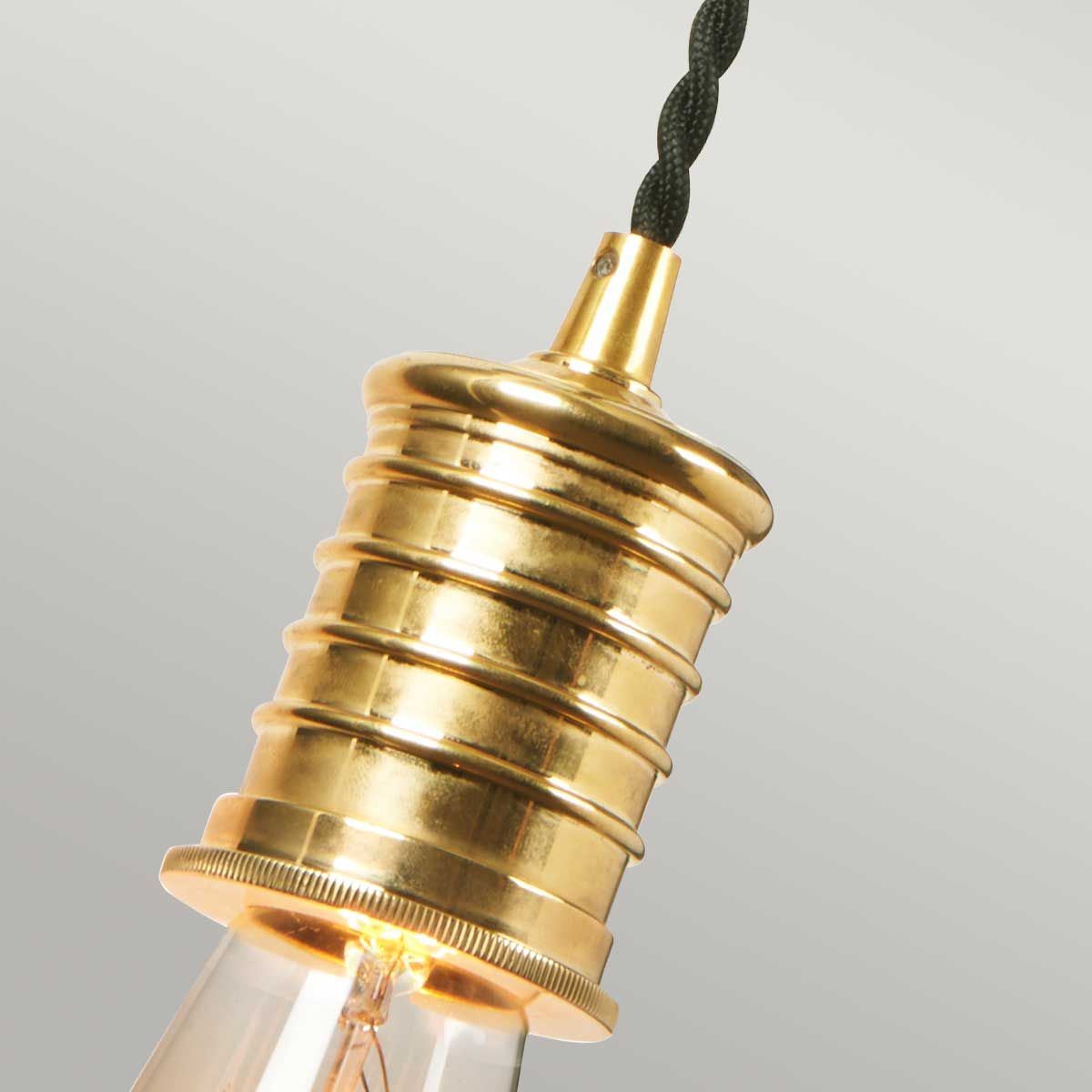 Douille Vintage-Style Wall Light in Black and Polished Brass Finish