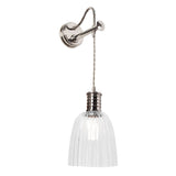 Sophisticated Polished Nickel Brass Wall Light Fixture